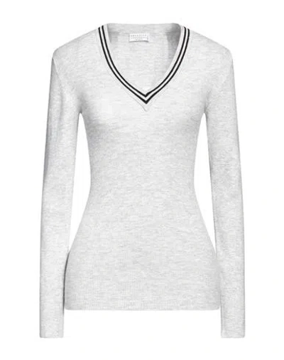 Brunello Cucinelli Woman Sweater Light Grey Size 3xl Cashmere, Viscose, Polyester