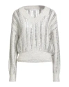 Brunello Cucinelli Woman Sweater Light Grey Size 3xl Wool, Mohair Wool In White