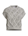Brunello Cucinelli Woman Sweater Light Grey Size M Cashmere, Polyamide, Polyester In Gray