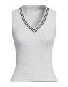 Brunello Cucinelli V-neck Short Sleeved Jumper In Grey