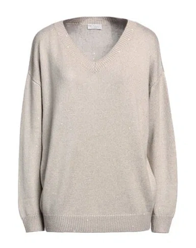 Brunello Cucinelli Woman Sweater Light Grey Size L Cashmere, Silk, Polyamide