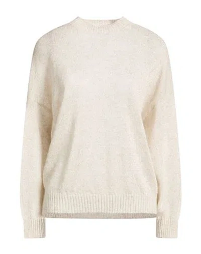Brunello Cucinelli Woman Sweater Light Grey Size Xl Paper, Mohair Wool, Polyamide, Wool, Metallic Fi In Neutral