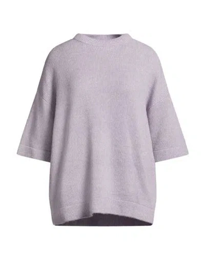 Brunello Cucinelli Woman Sweater Lilac Size M Alpaca Wool, Cotton, Brass In Purple