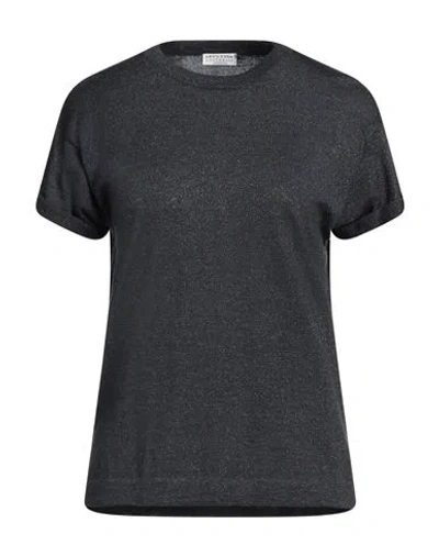 Brunello Cucinelli Woman Sweater Midnight Blue Size S Cashmere, Silk, Polyamide, Metallic Polyester In Blue