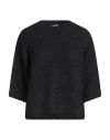Brunello Cucinelli Woman Sweater Midnight Blue Size M Alpaca Wool, Polyamide, Wool, Pyrite In Black