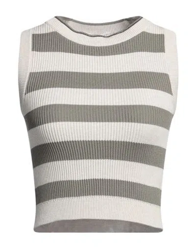 Brunello Cucinelli Woman Sweater Military Green Size M Cotton, Brass