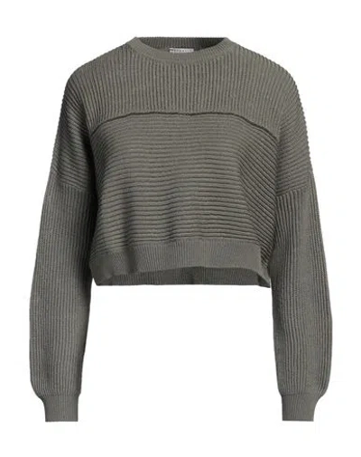 Brunello Cucinelli Woman Sweater Military Green Size M Cotton, Brass