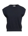 Brunello Cucinelli Woman Sweater Navy Size L Cashmere, Ecobrass In Navy Blue
