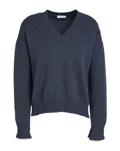 Brunello Cucinelli Woman Sweater Navy Size L Cashmere In Blue