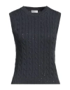 Brunello Cucinelli Waistcoat  Woman Color Blue In Navy