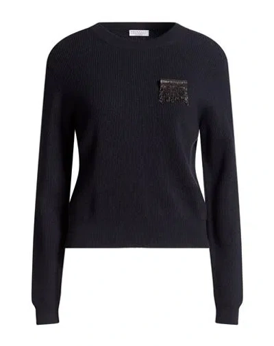 Brunello Cucinelli Woman Sweater Navy Size M Cashmere In Blue