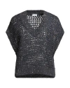 Brunello Cucinelli Sequin-embellished Open-knit Vest In Blue