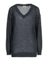 Brunello Cucinelli Woman Sweater Navy Size Xxl Linen, Silk, Polyamide