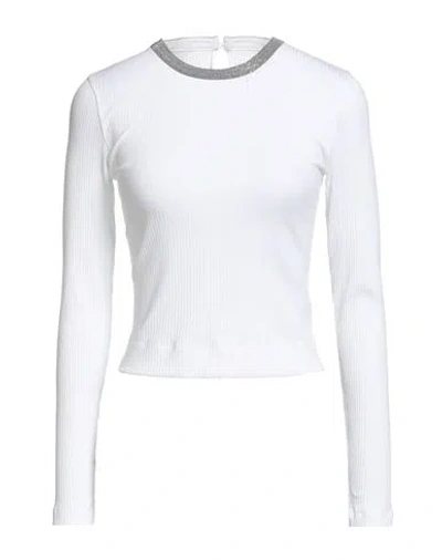 Brunello Cucinelli Woman Sweater Off White Size L Cotton, Elastane, Recycled Brass
