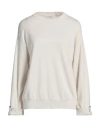 Brunello Cucinelli Woman Sweater Off White Size L Cashmere, Brass, Ecobrass