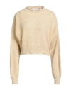 Brunello Cucinelli Woman Sweater Pastel Yellow Size L Mohair Wool, Polyamide, Wool, Brass In Neutral