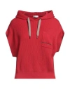 Brunello Cucinelli Woman Sweater Red Size M Cotton, Ecobrass In Red