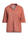 Brunello Cucinelli Woman Sweater Rust Size S Cotton In Orange