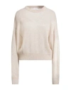 Brunello Cucinelli Woman Sweater Sand Size Xl Mohair Wool, Polyamide, Wool, Metallic Fiber In Pink