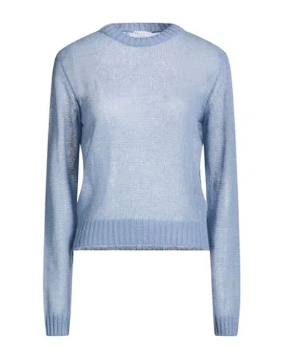Brunello Cucinelli Woman Sweater Slate Blue Size Xxl Mohair Wool, Polyamide, Wool