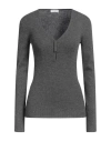 Brunello Cucinelli Woman Sweater Charcoal Size S Cashmere, Viscose, Polyester, Ecobrass In Grey