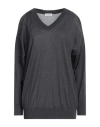 Brunello Cucinelli Woman Sweater Charcoal Size M Cashmere, Silk, Brass In Grey