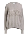 Brunello Cucinelli Sequin-embellished Knitted Jumper In Gray