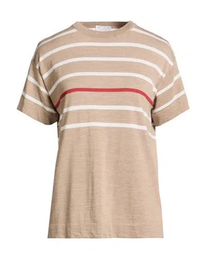 Brunello Cucinelli Woman Sweater Taupe Size M Virgin Wool, Cashmere In Brown