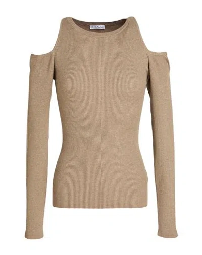 Brunello Cucinelli Woman Sweater Taupe Size Xs Cashmere, Viscose, Polyester In Gray