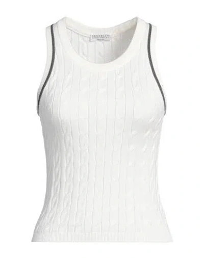 BRUNELLO CUCINELLI BRUNELLO CUCINELLI WOMAN TOP WHITE SIZE XL COTTON