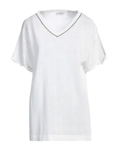 Brunello Cucinelli Woman Sweater White Size Xxl Linen, Polyamide, Brass, Ecobrass