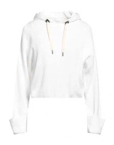 Brunello Cucinelli Woman Sweater White Size L Cotton, Brass