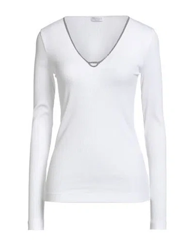 Brunello Cucinelli Woman Sweater White Size L Cotton, Elastane