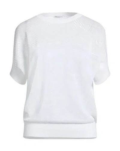 Brunello Cucinelli Woman Sweater White Size L Linen, Polyamide, Polyester