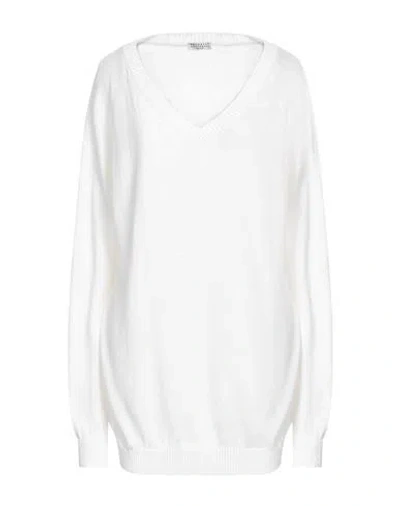 Brunello Cucinelli Woman Sweater White Size Xs Linen, Silk, Polyamide In White