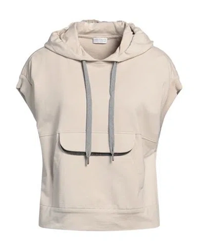 Brunello Cucinelli Woman Sweatshirt Beige Size L Cotton, Elastane, Brass