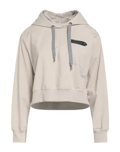 Brunello Cucinelli Woman Sweatshirt Beige Size Xl Cotton, Elastane In Neutral