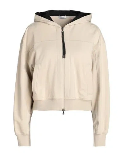 Brunello Cucinelli Woman Sweatshirt Beige Size Xxl Cotton, Elastane