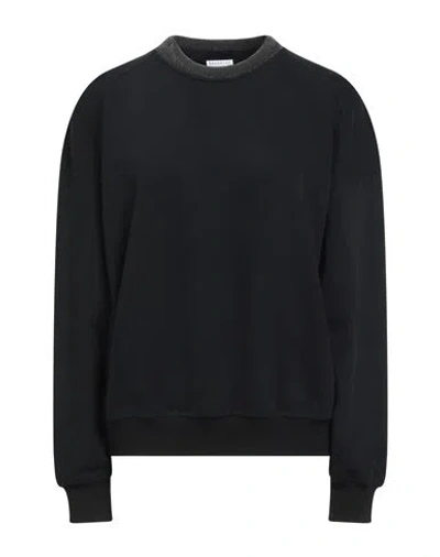 BRUNELLO CUCINELLI BRUNELLO CUCINELLI WOMAN SWEATSHIRT BLACK SIZE L COTTON, ELASTANE, BRASS