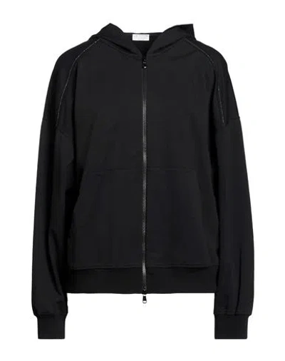 Brunello Cucinelli Woman Sweatshirt Black Size S Cotton, Elastane