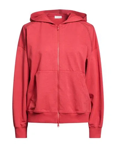 Brunello Cucinelli Woman Sweatshirt Brick Size S Cotton, Elastane In Red