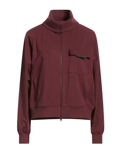 BRUNELLO CUCINELLI BRUNELLO CUCINELLI WOMAN SWEATSHIRT BURGUNDY SIZE S COTTON, ELASTANE