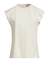 Brunello Cucinelli Woman Sweatshirt Cream Size M Cotton, Elastane, Ecobrass In White