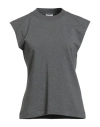 Brunello Cucinelli Woman Sweatshirt Grey Size M Cotton, Elastane, Ecobrass In Gray