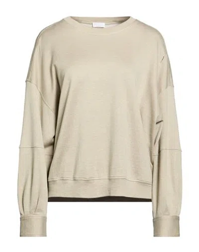 Brunello Cucinelli Woman Sweatshirt Khaki Size Xl Cotton, Silk, Polyamide In Nude