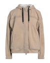Brunello Cucinelli Woman Sweatshirt Light Brown Size M Cotton, Elastane, Ecobrass In Beige