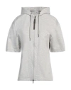 Brunello Cucinelli Woman Sweatshirt Light Grey Size L Cotton, Polyamide, Elastane, Brass In Grey