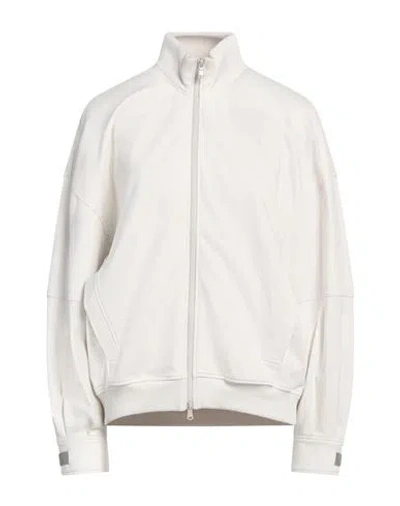 Brunello Cucinelli Woman Sweatshirt Light Grey Size M Cotton, Elastane