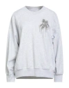 Brunello Cucinelli Woman Sweatshirt Light Grey Size M Cotton, Elastane, Silk, Mohair Wool, Brass In Gray