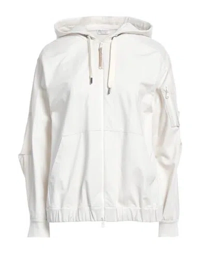 Brunello Cucinelli Woman Sweatshirt Off White Size Xs Cotton, Elastane, Polyester, Brass